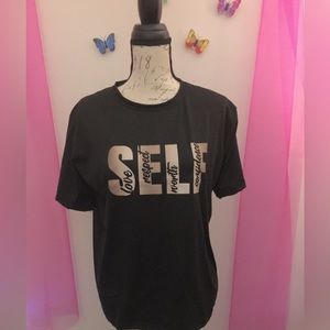 NEW XL “SELF” AFFIRMATION BLACK T-SHIRT